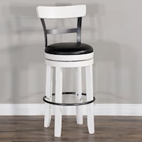 ASPEN 30" WHITE SWIVEL STOOL |