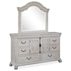 Magnussen Home Bronwyn Bedroom Dresser and Shaped Mirror Set