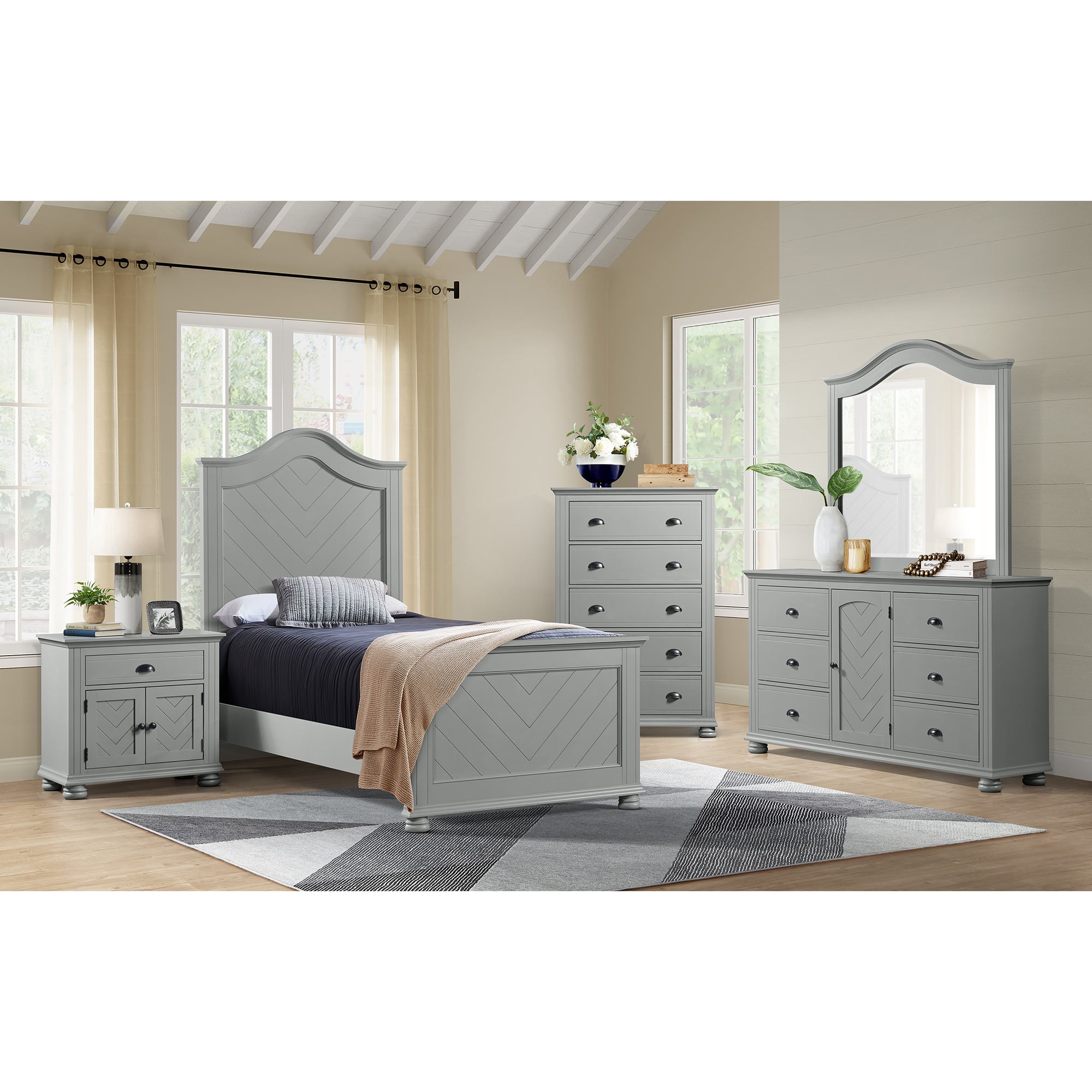 Elements International Kona Twin Panel Bed