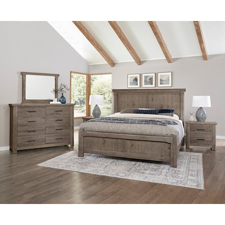 Transitional Rustic 5-Piece King Dovetail Bedroom Set