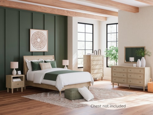 Queen Panel Bed, Dresser, Mirror And Nightstand