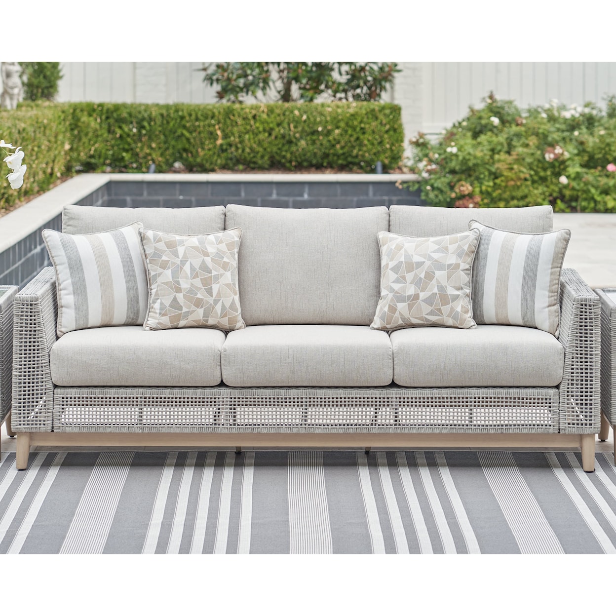 Signature Design by Ashley Seton Creek Outdoor Sofa with Cushion