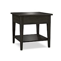 Transitional 24" Square End Table with Shelf