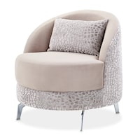 Glam Upholstered Accent Chair with Single Throw Pillow