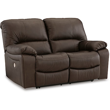 Leather Power Loveseat