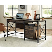 Industrial Computer Desk with File Drawer