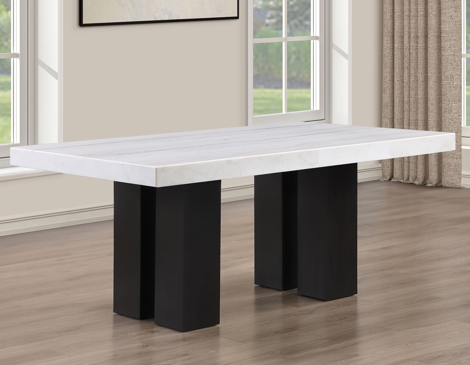 Steve Silver Artemis 70" Rect. Marble-Top Dining Table