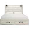 Signature Design by Ashley Cambeck King Bed w/ Lights & Footboard Drawers