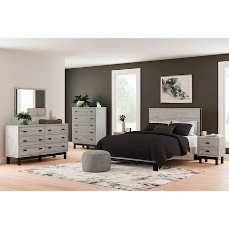 Contemporary Queen Panel Bed Bedroom Set