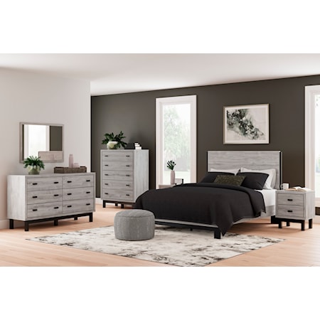 Contemporary Queen Panel Bed Bedroom Set