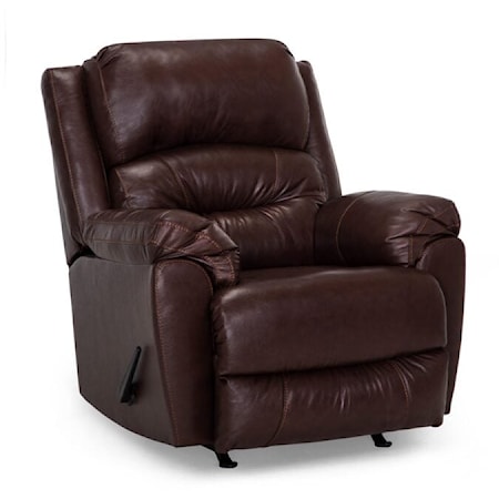 Casual Rocker Recliner with Pillow Armrests