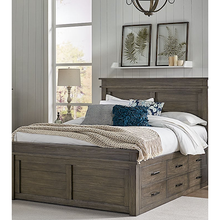 California King Captain Bed with 9 Drawers