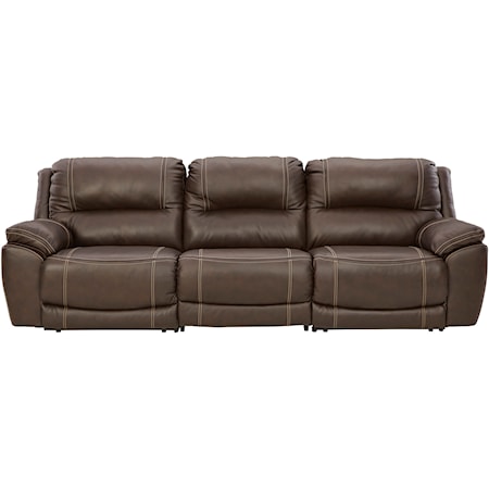 Leather Match Power Reclining Sectional Sofa