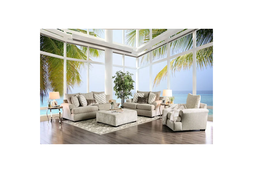 Anthea Sofa and Loveseat Set by Furniture of America at Dream Home Interiors