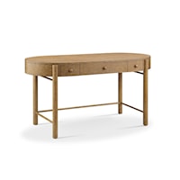 Traditional Oval Writing Desk with USB Ports