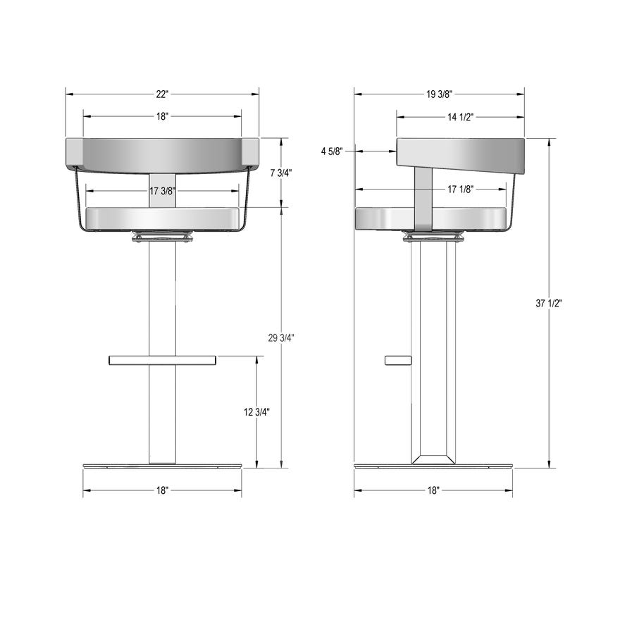 Upholstered Bar Height Swivel Stool