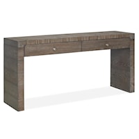 Contemporary 2-Drawer Rectangular Sofa Table with Graphite Hardware