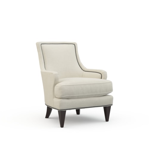 Transitional Accent Chair with Wood Legs