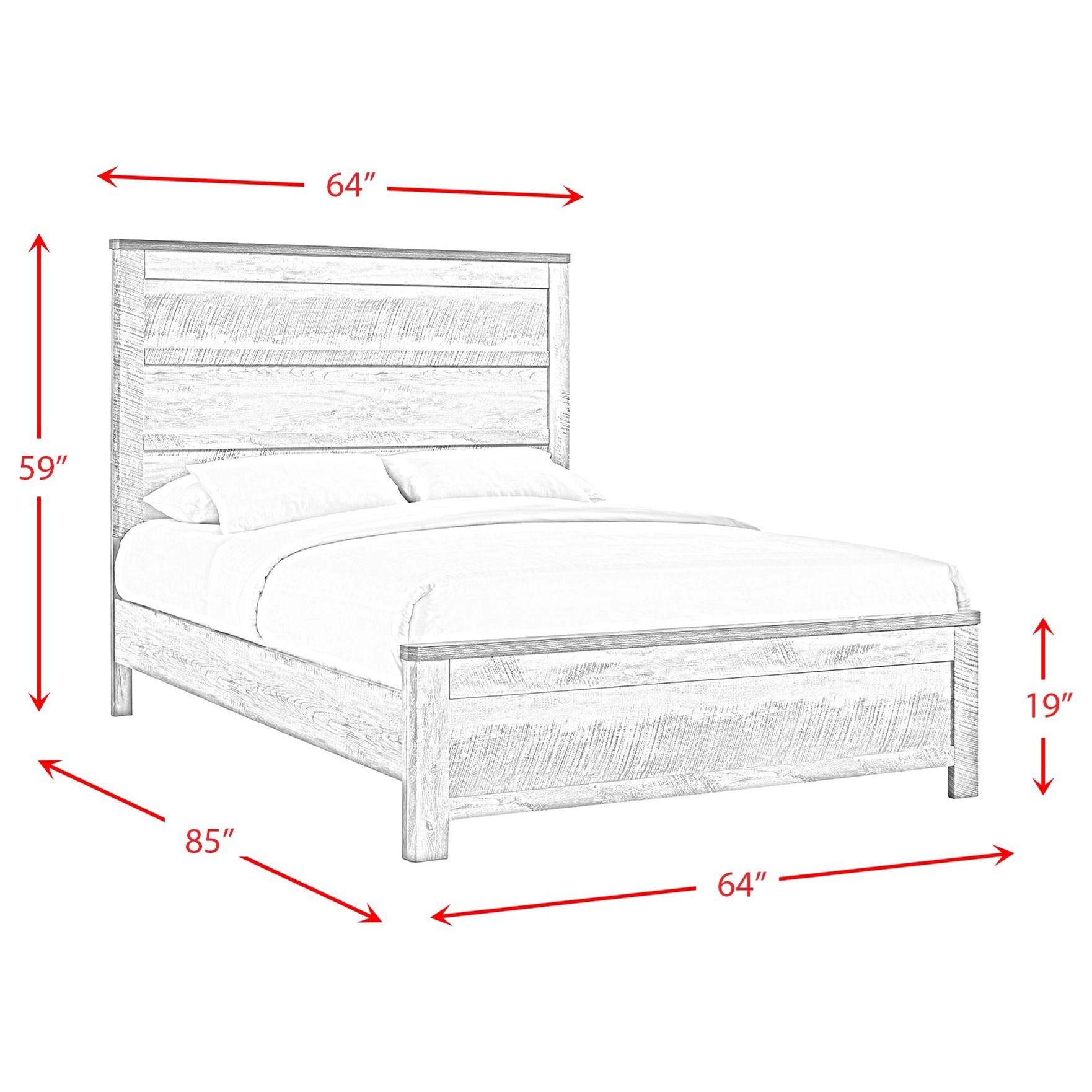 Elements International Millers Cove- Queen Panel Bed