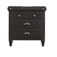 Modern Farmhouse 3-Drawer Nightstand with USB and Power Supply