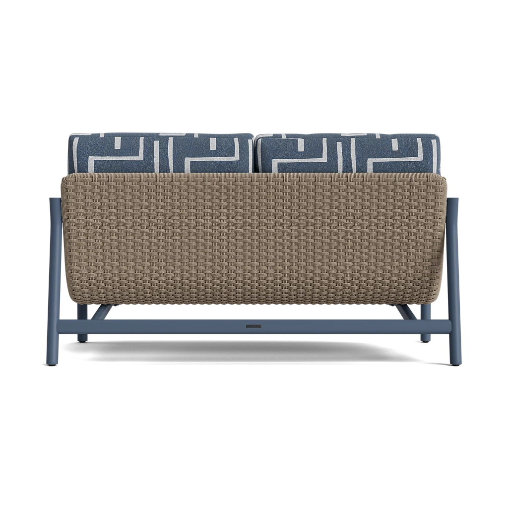Modern Cushioned Woven Loveseat