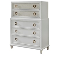 Coastal 5-Drawer Chest with Woven Drawer Fronts