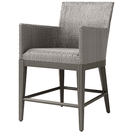 Woven-Cushion Counter Arm Chair