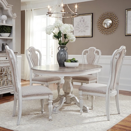 5-Piece Pedestal Table Set