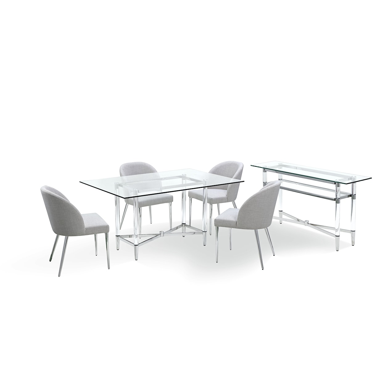 Modus International Marilyn Glass Top Dining Table