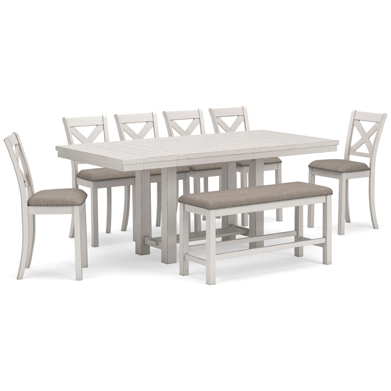 Benchcraft Robbinsdale 8-Piece Counter Dining Set with Bench