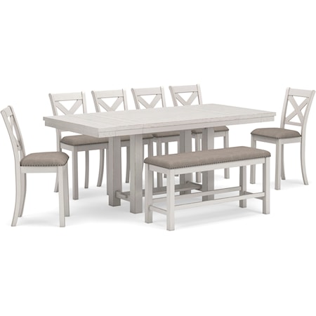 8-Piece Counter Dining Set with Bench