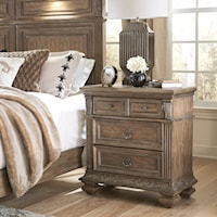 Transitional 3-Drawer Bedside Chest with Charging Station
