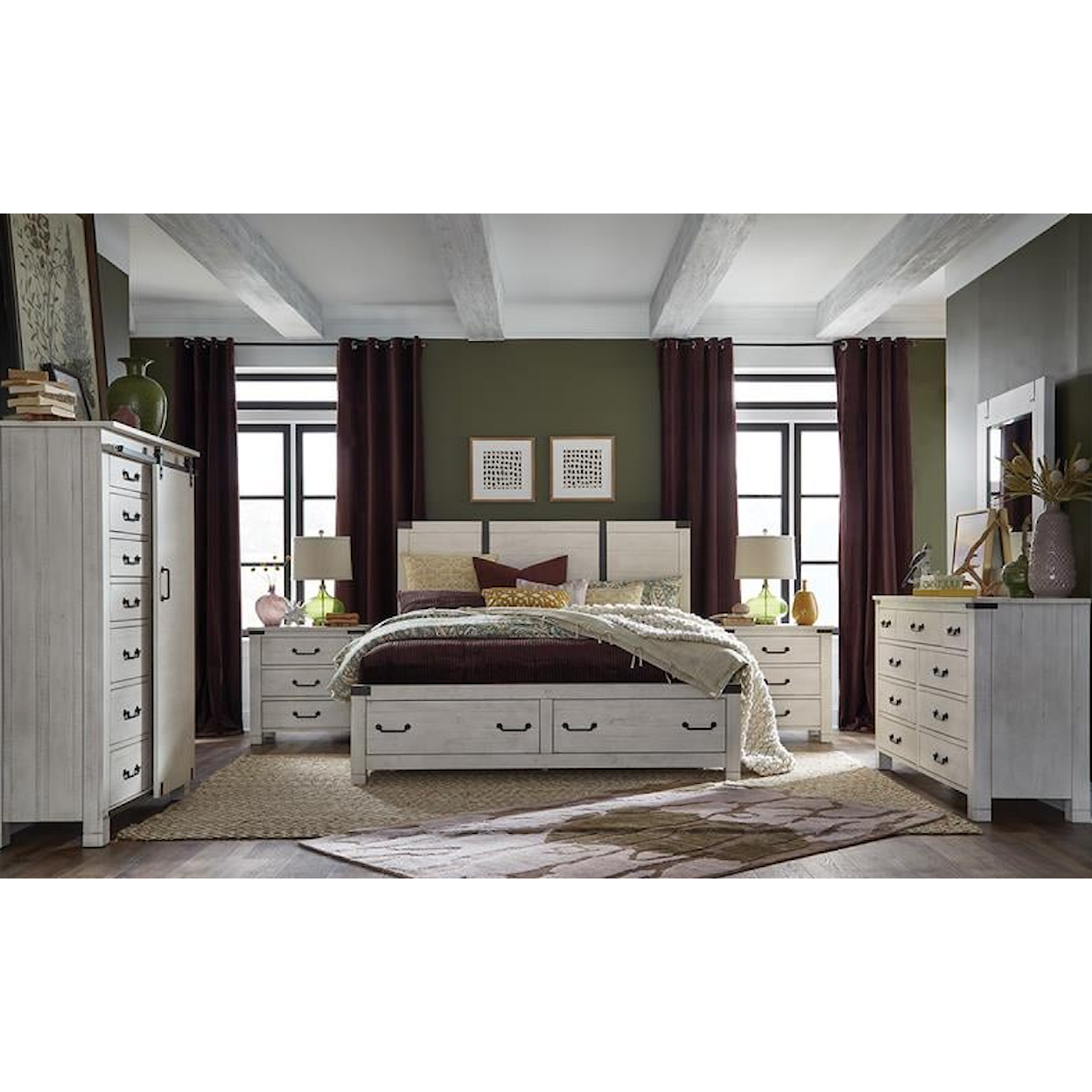 Magnussen Home Chesters Mill Bedoom 6-Piece California King Bedroom Set