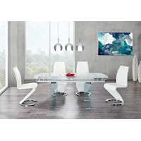 Contemporary Dining Table Set with 4 Dining Chairs