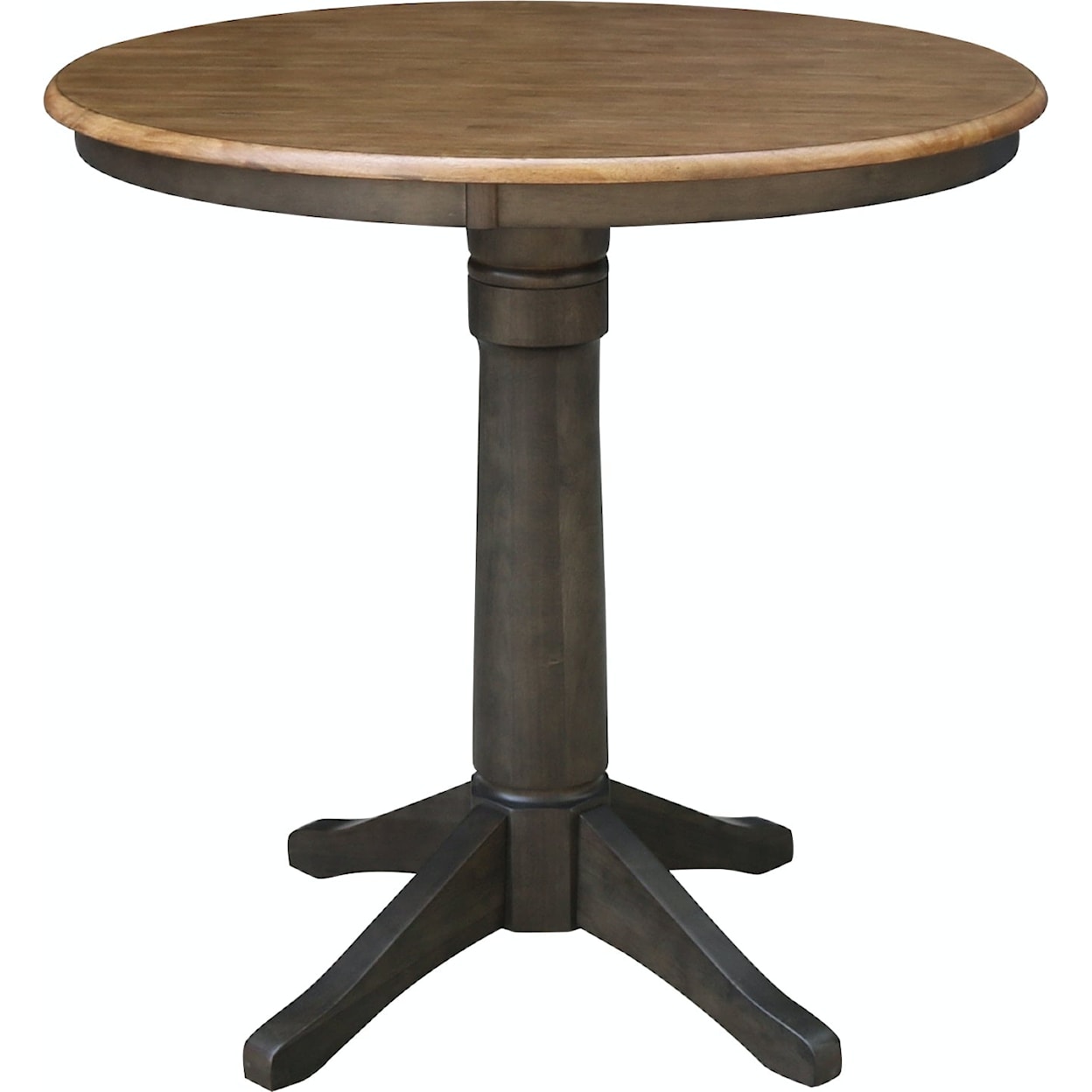 John Thomas Dining Essentials 36'' Pedestal Table in Hickory & Coal