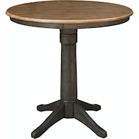 Transitional 36'' Pedestal Table in Hickory & Coal