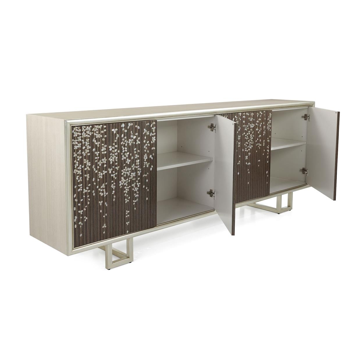 Modern Glam Credenza w/Pearl Petals