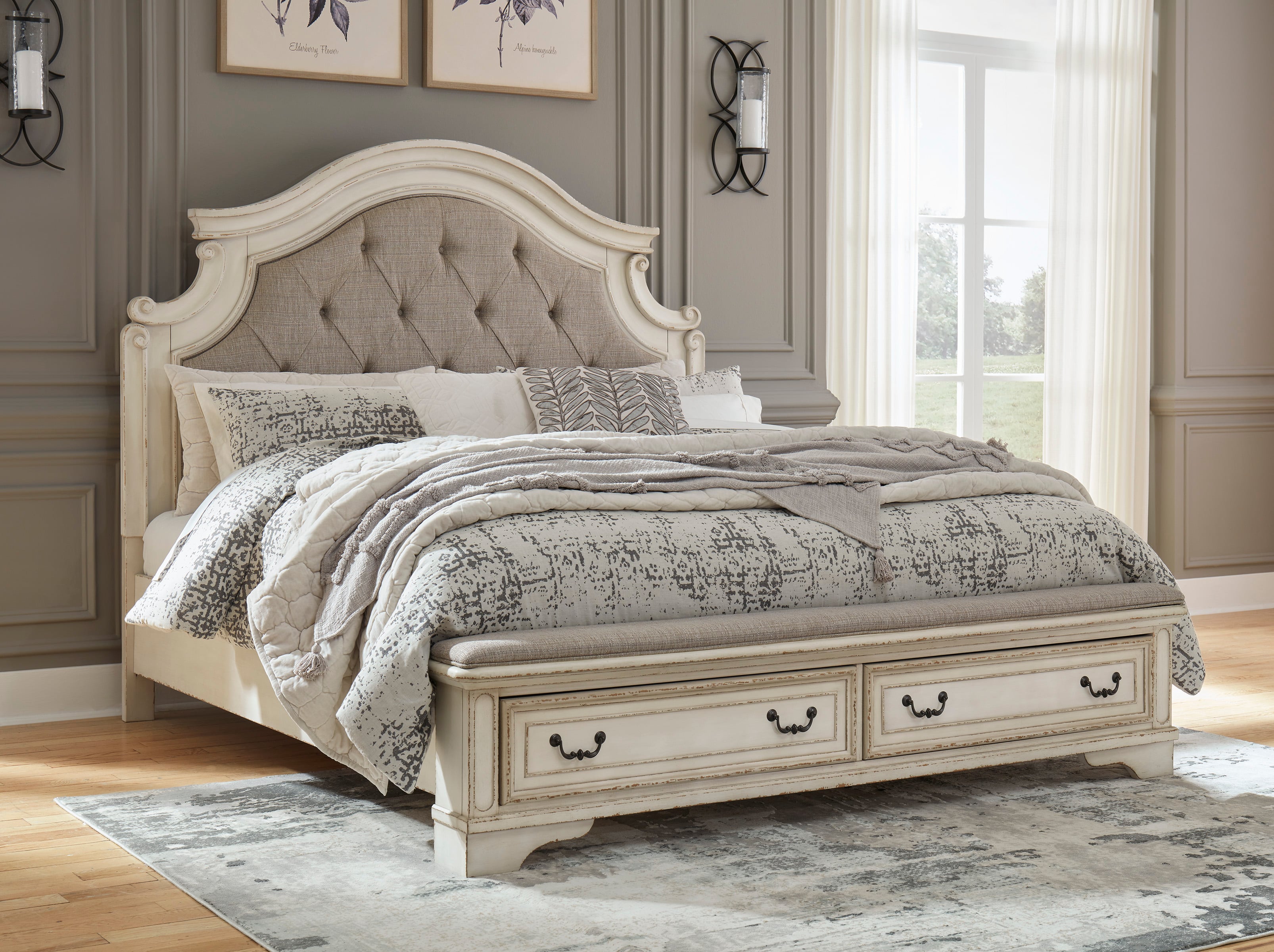 Signature Design By Ashley Realyn B743B20 King Upholstered Storage Bed ...