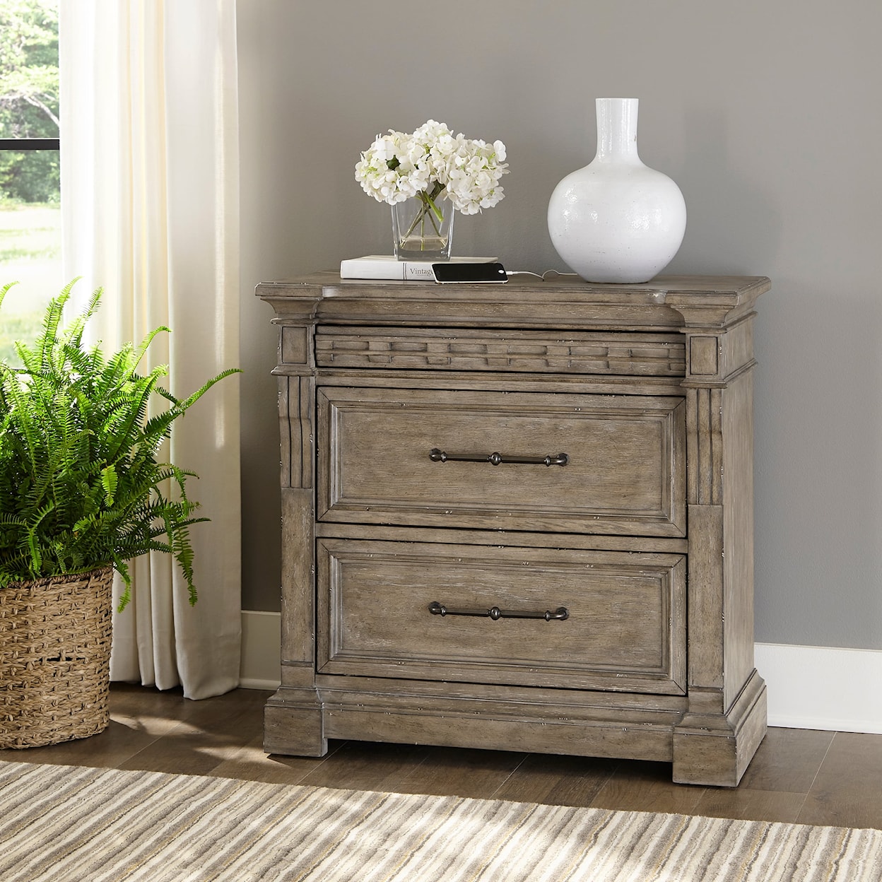 Liberty Furniture Town & Country Bedside Chest with Charging Station