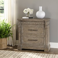 Transitional Bedside Chest with Charging Station