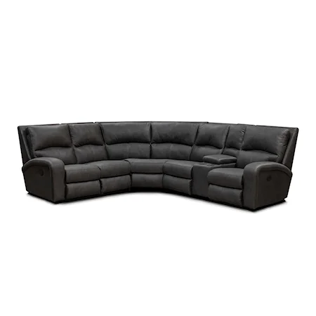 Casual 6-Piece Reclining Sectional Sofa with Storage Console