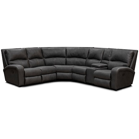 Casual 6-Piece Reclining Sectional Sofa with Storage Console