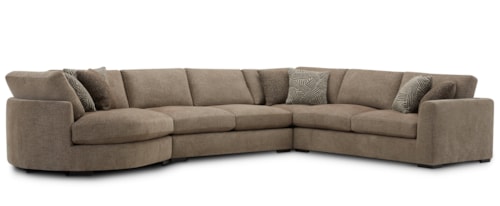 Contemporary 4-Piece Sectional Sofa with Bumper Chaise