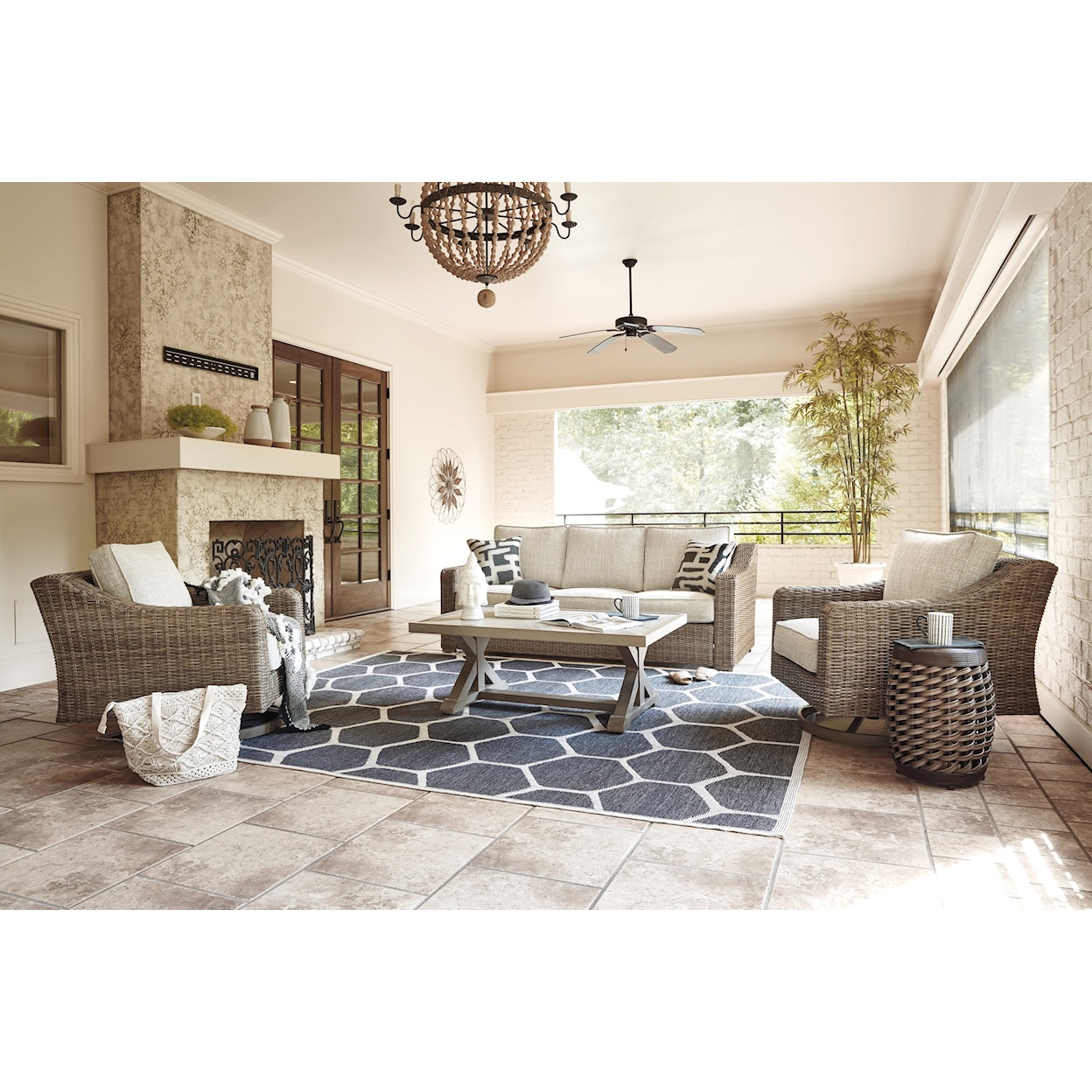 Ashley Furniture Signature Design Beachcroft Outdoor Living Room Group