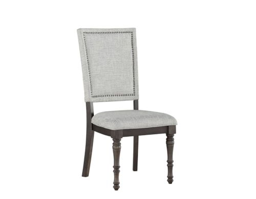 Transitional Side Chair with Upholstered Back
