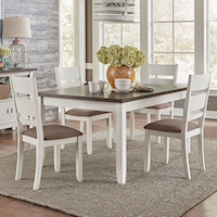 5-Piece Farmhouse Dining Table Set with Hidden Drawers