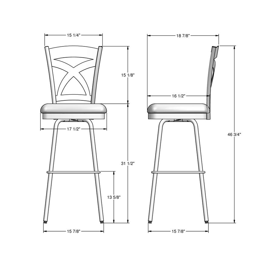 Amisco Marcus Upholstered Bar Height Swivel Stool
