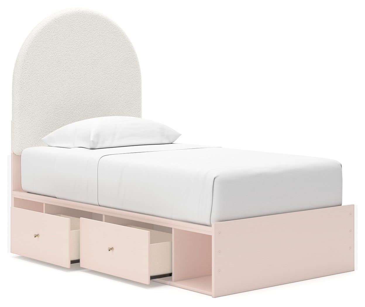 Twin Upholstered Panel Bed With Storage