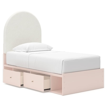 Twin Upholstered Panel Bed With Storage