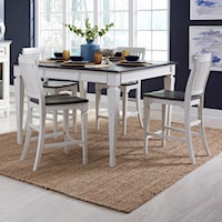 Cottage 5-Piece Counter-Height Table Set with 18" Leaf